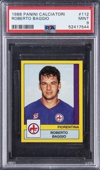 1988-89 Panini Calciatori #112 Roberto Baggio Rookie Card - PSA MINT 9